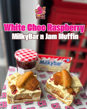 Load image into Gallery viewer, White Choc Raspberry Muffin