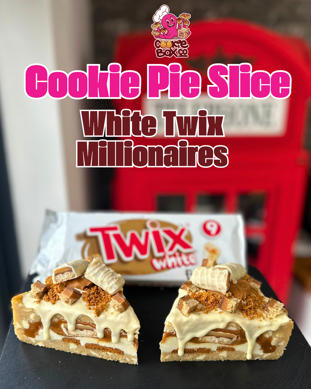White Twix Millionaires Cookie Pie Slice