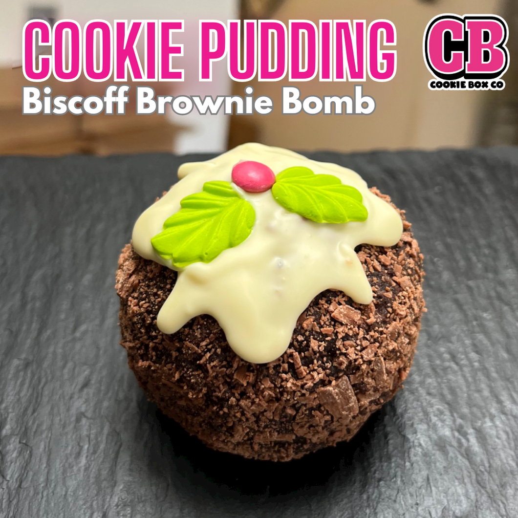 Brownie Biscoff Christmas Pudding