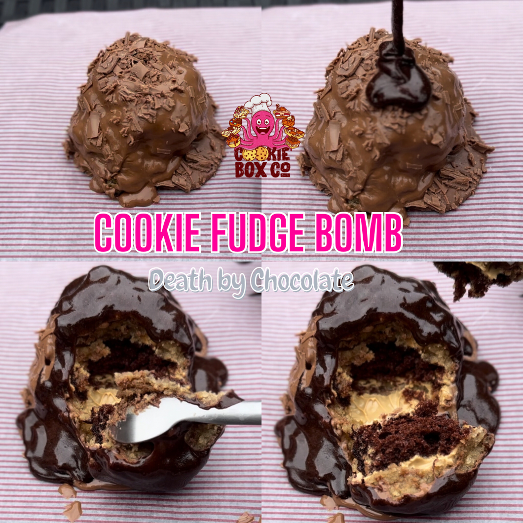 Death by chocolate cookie fudge cake bomb