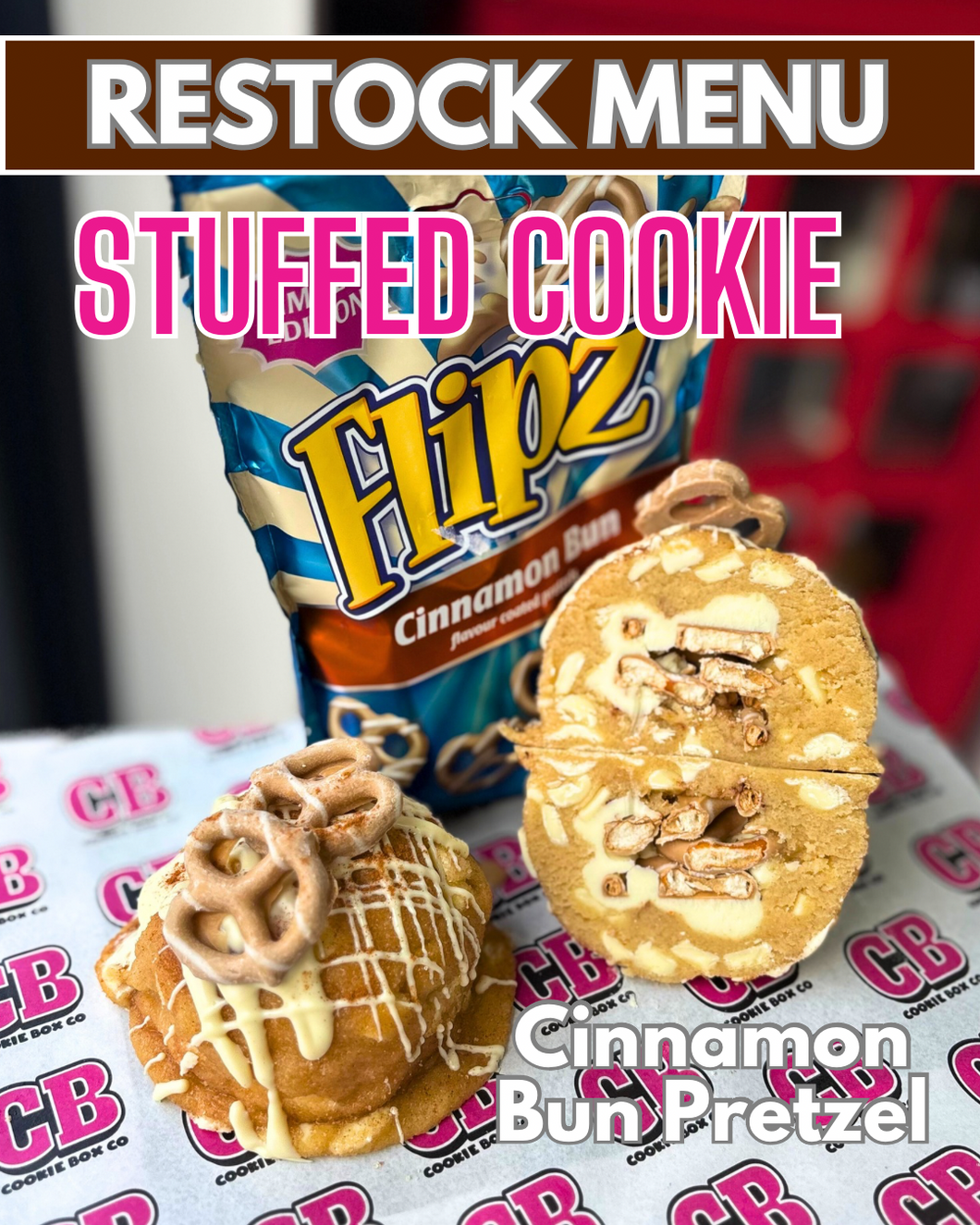 Flipz Cinnamon Bun Stuffed Cookie