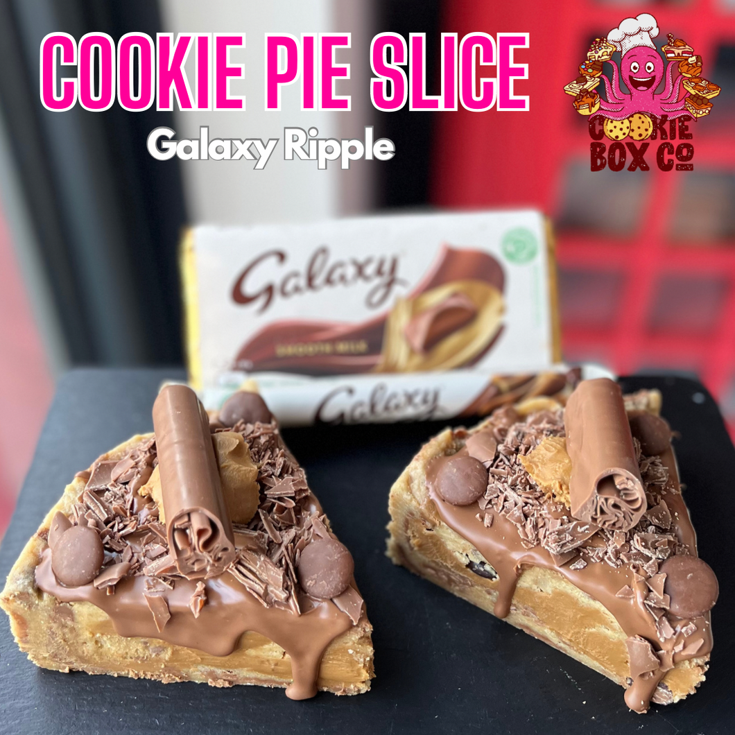 Galaxy Ripple Biscoff Cookie Dough Pie Slice