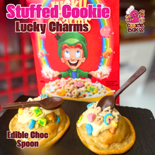 Load image into Gallery viewer, Lucky Charms Stuffed Cookie and Edible Spoon

