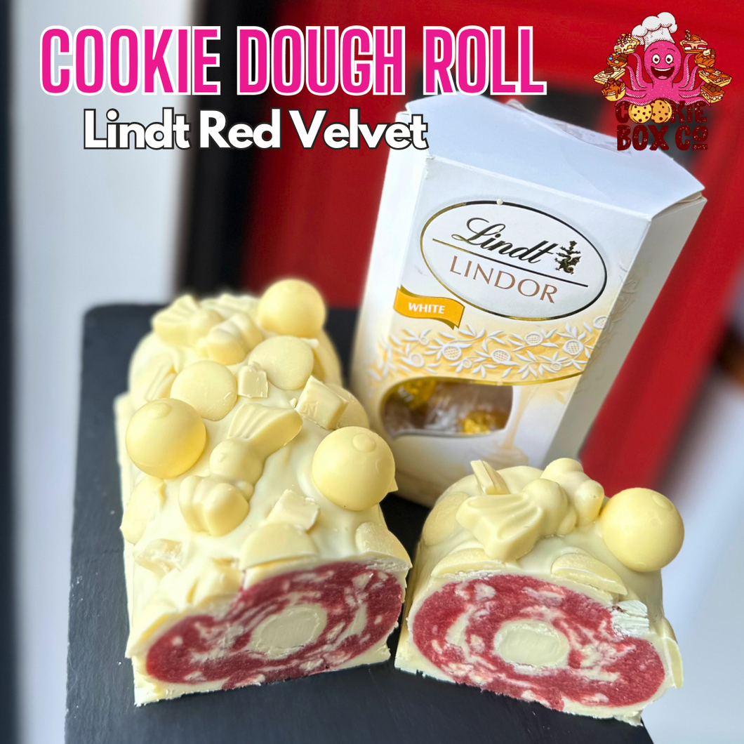 Lindt Red Velvet Cookie Dough Roll (slice)