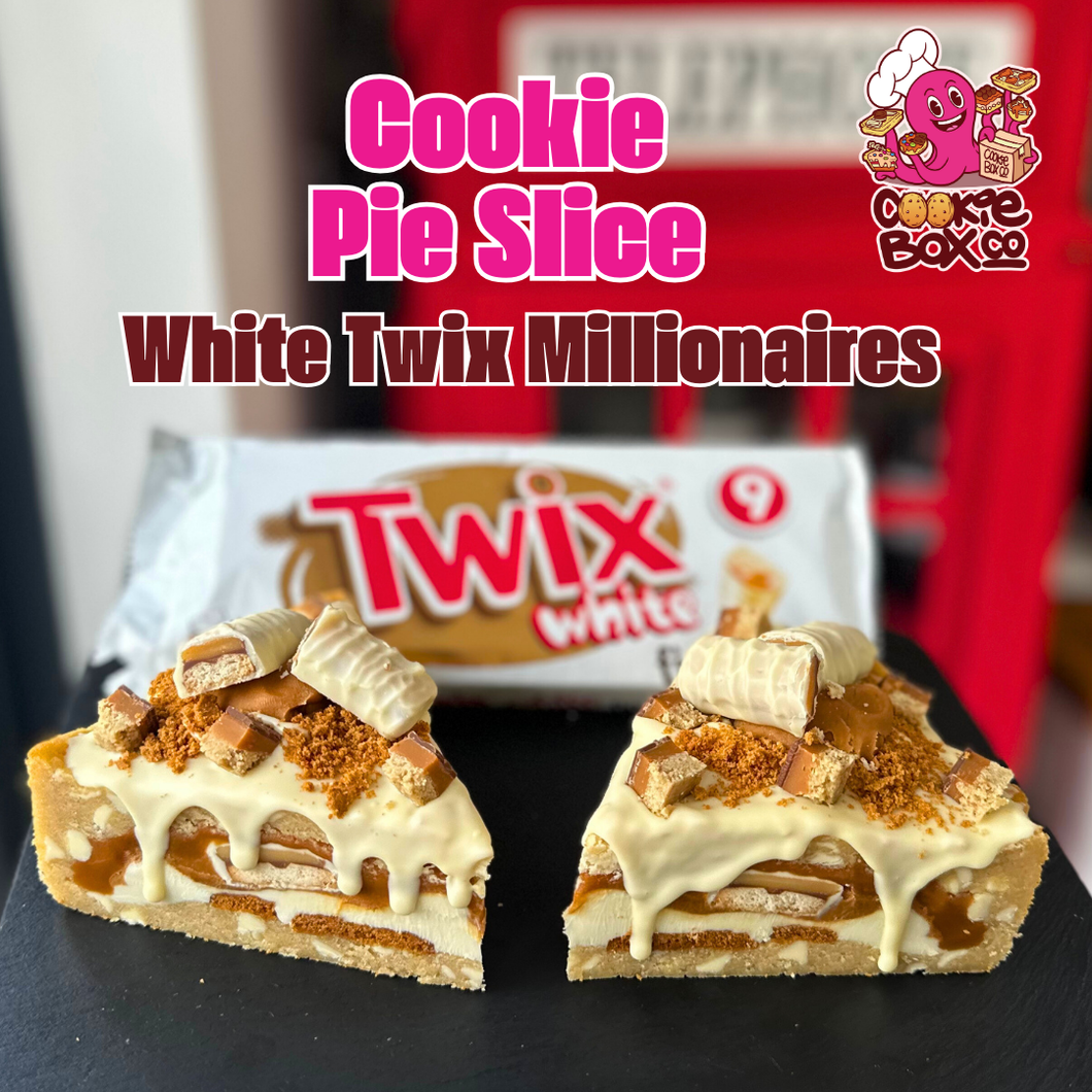 White Twix Millionaires Cookie Pie Slice