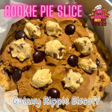 Load image into Gallery viewer, Galaxy Ripple Biscoff Cookie Dough Pie Slice
