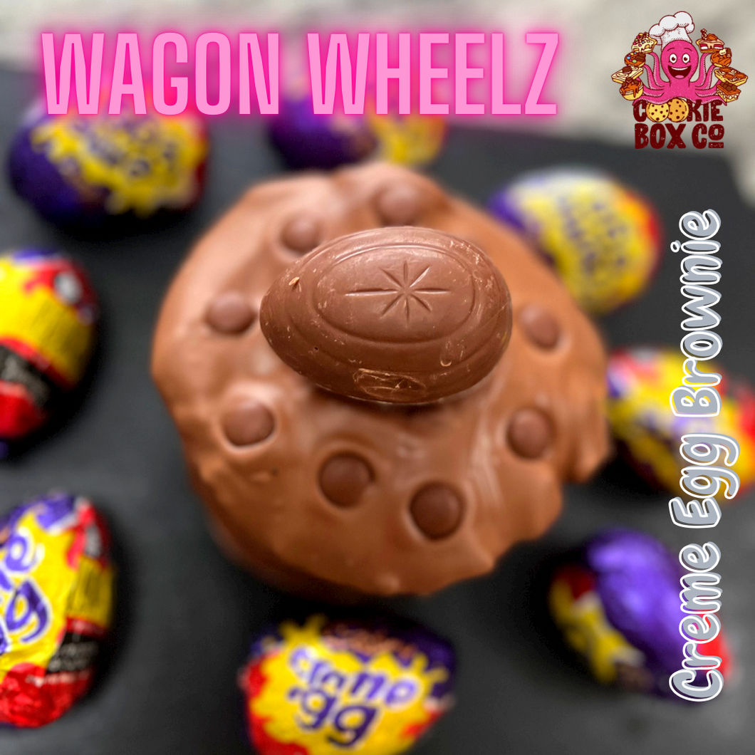 Creme Egg Brownie Wagon Wheelz