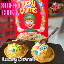 Load image into Gallery viewer, Lucky Charms Stuffed Cookie and Edible Spoon

