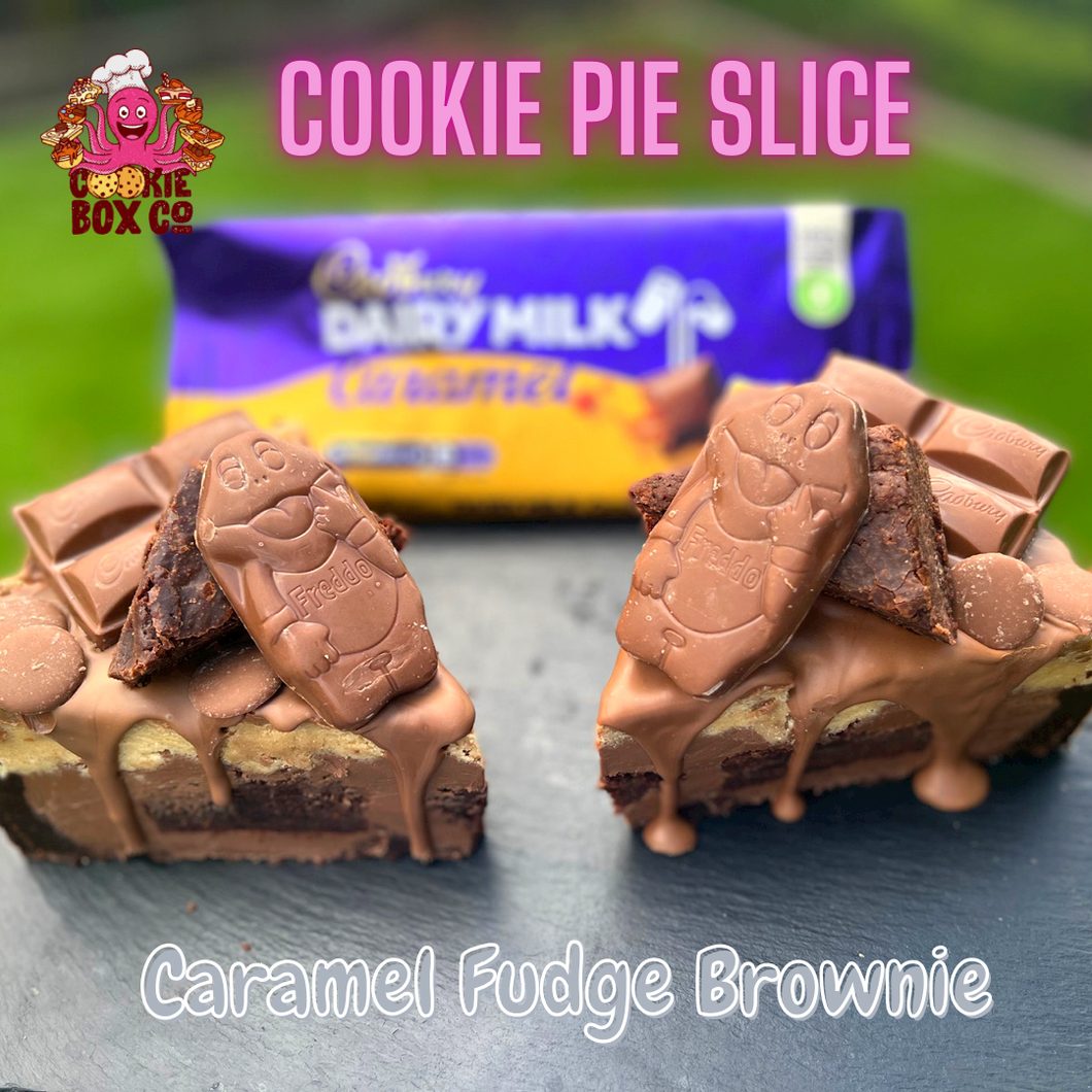 Caramel Fudge Brownie Pie Slice