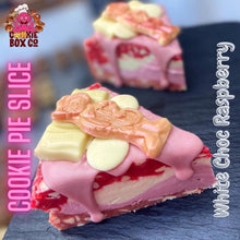 Load image into Gallery viewer, White Choc Raspberry Cookie Pie Slice (Squashies)
