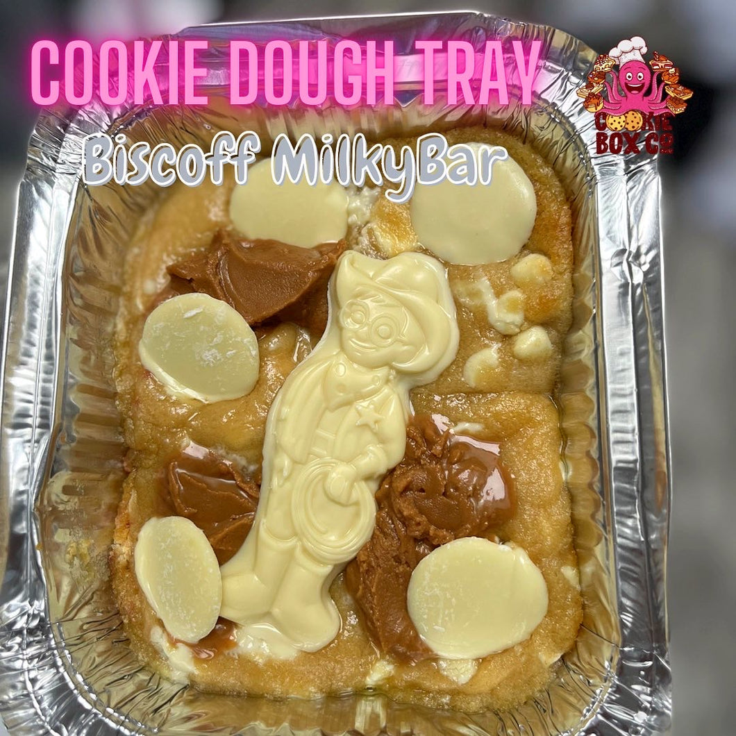 Cookie Dough Trays Caramel, KInder and Biscoff MilkyBar