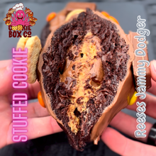 Load image into Gallery viewer, Reeses Brownie and Jammy Dodger Stuffed Cookie
