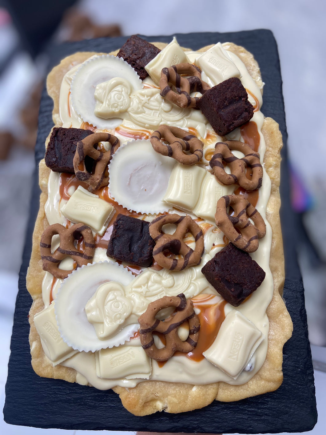 Salted Caramel PB Pretzel White Choc Slab