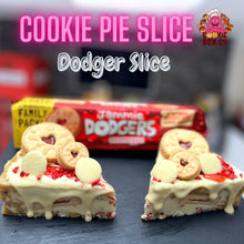 Load image into Gallery viewer, WHITE CHOC RASP Jammy Dodger Slice
