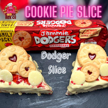 Load image into Gallery viewer, WHITE CHOC RASP Jammy Dodger Slice
